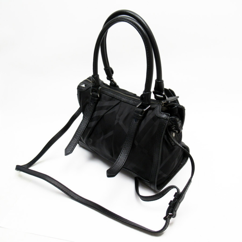 Burberry handbag bag leather Check shoulder white Beat crossbody versatile black - Picture 3 of 3